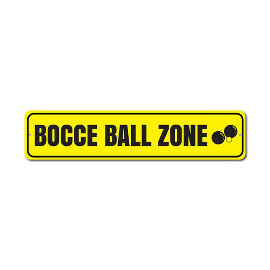 Bocce Ball Zone Metal Sign