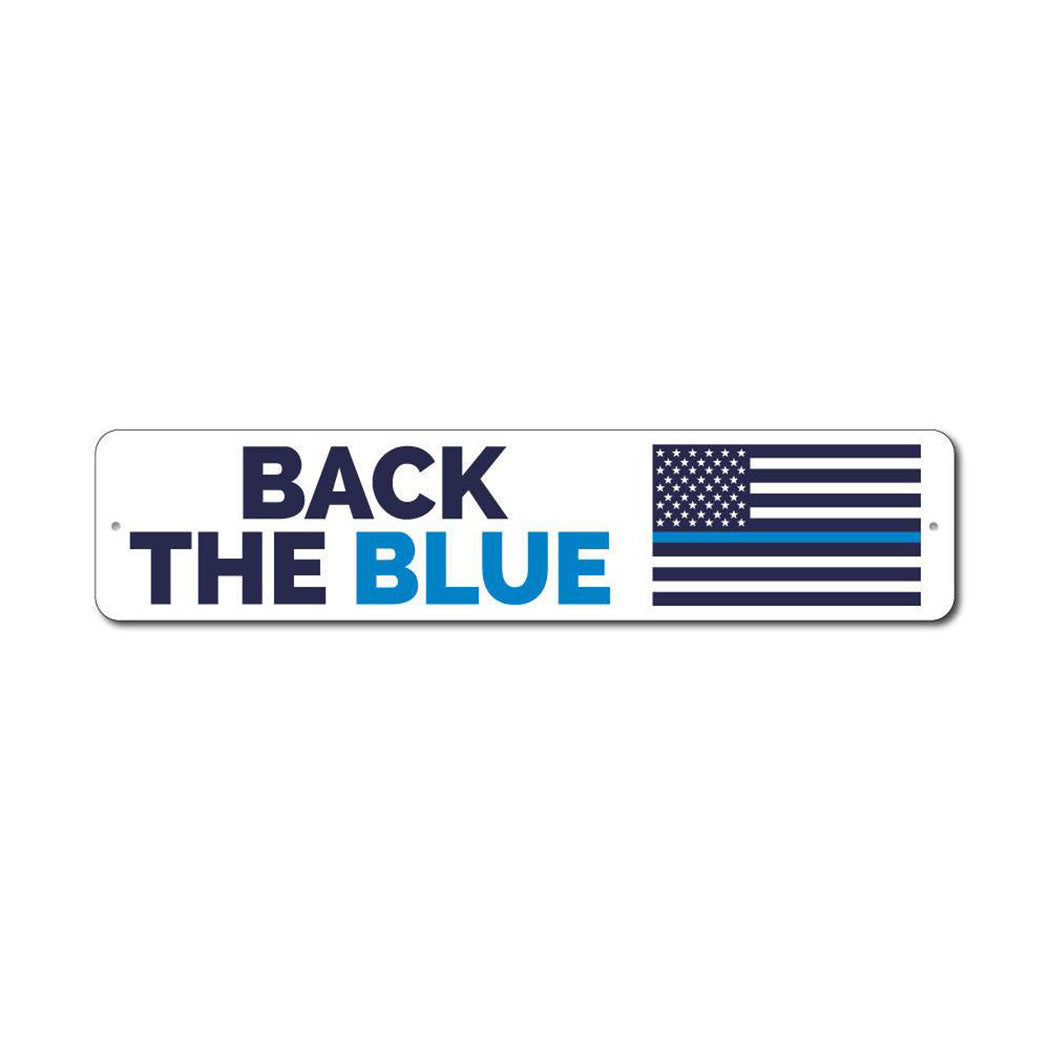 Back the Blue Flag Metal Sign