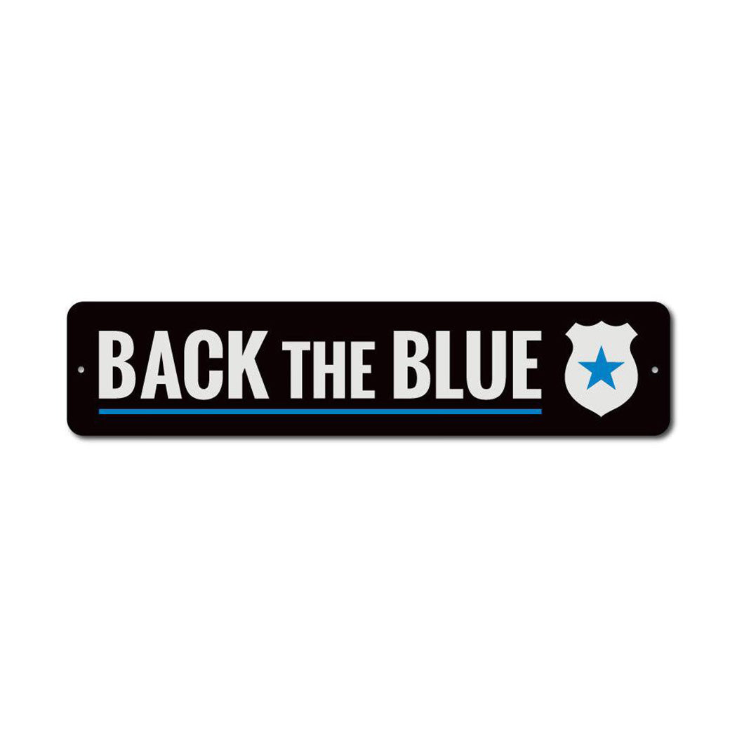 Badge Back The Blue Metal Sign