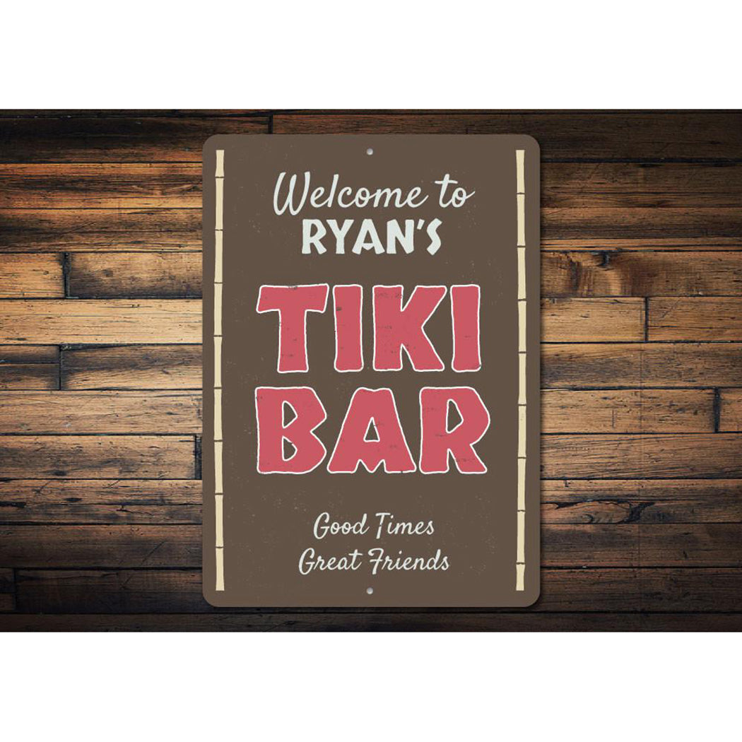 Welcome Name Tiki Bar Sign