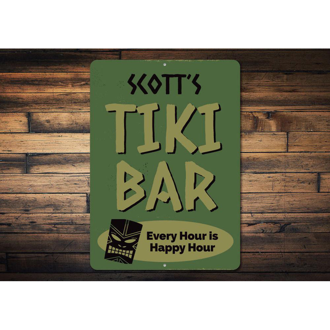 Every Hour is Happy Hour Tiki Bar Sign