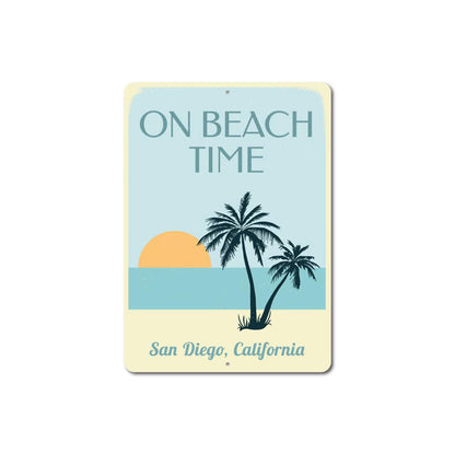 On Beach Time Sunset Sign