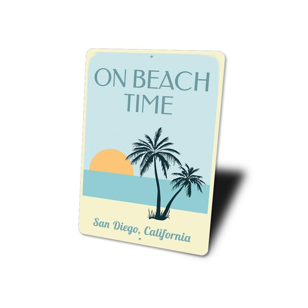 On Beach Time Sunset Sign