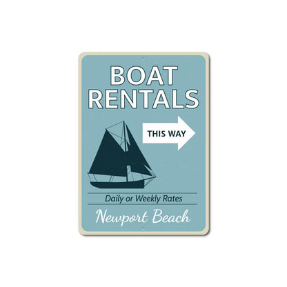 Boat Rentals This Way Sign