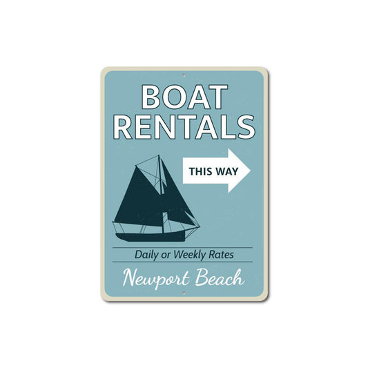 Boat Rentals This Way Sign
