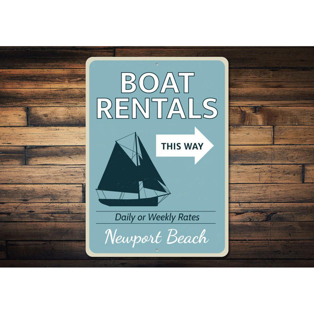 Boat Rentals This Way Sign