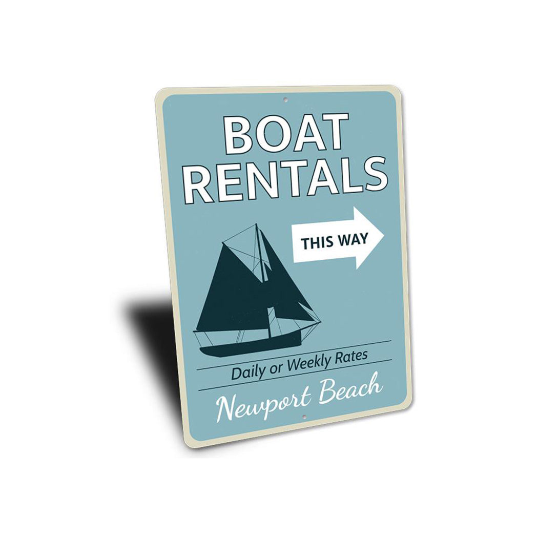 Boat Rentals This Way Sign