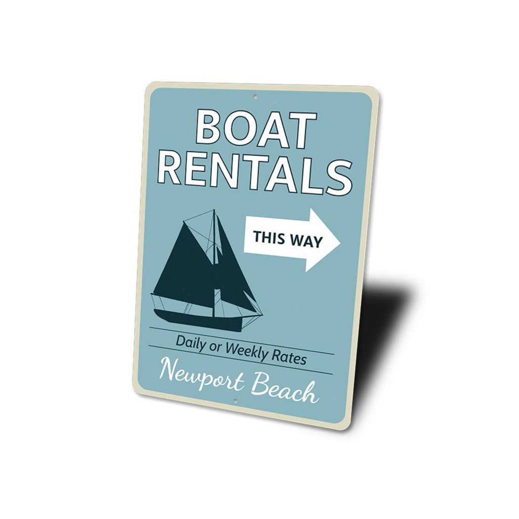 Boat Rentals This Way Sign