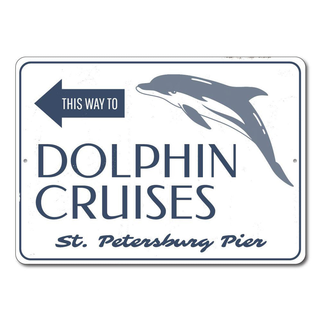 Dolphin Cruises This Way Sign