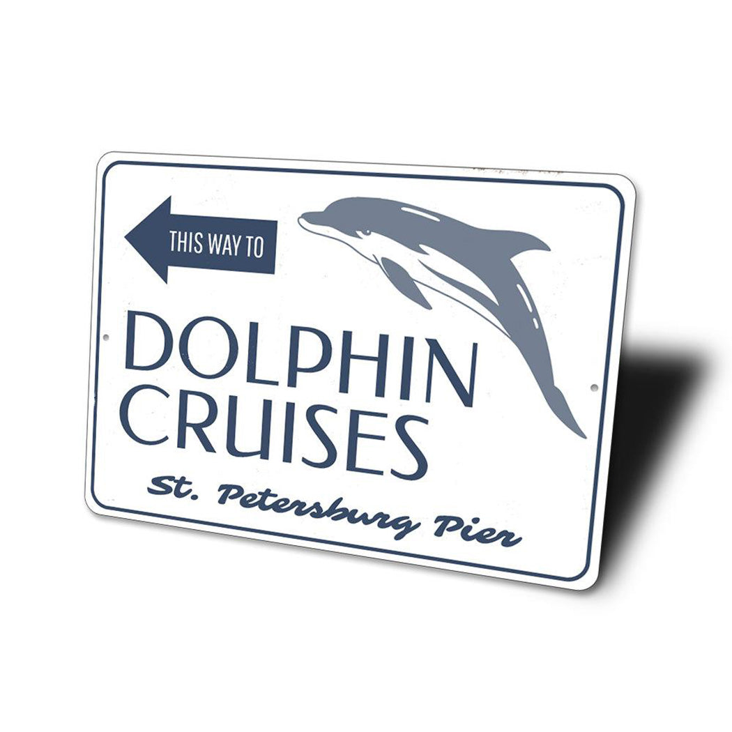 Dolphin Cruises This Way Sign