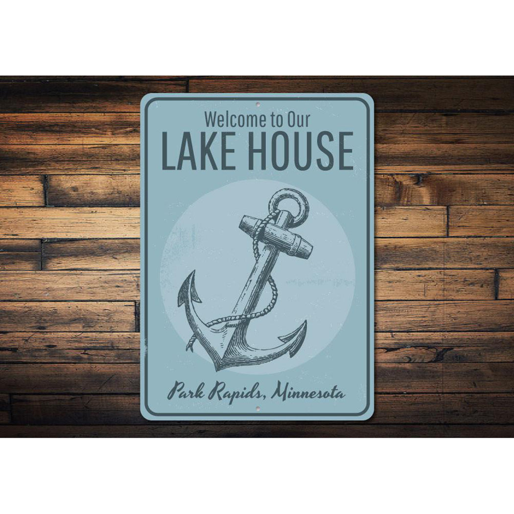 Lake House Welcome Anchor Sign