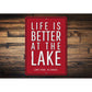 Life Is Better At The Lake Location Sign