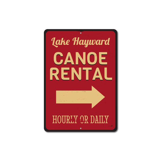 Lake Name Canoe Rental Sign