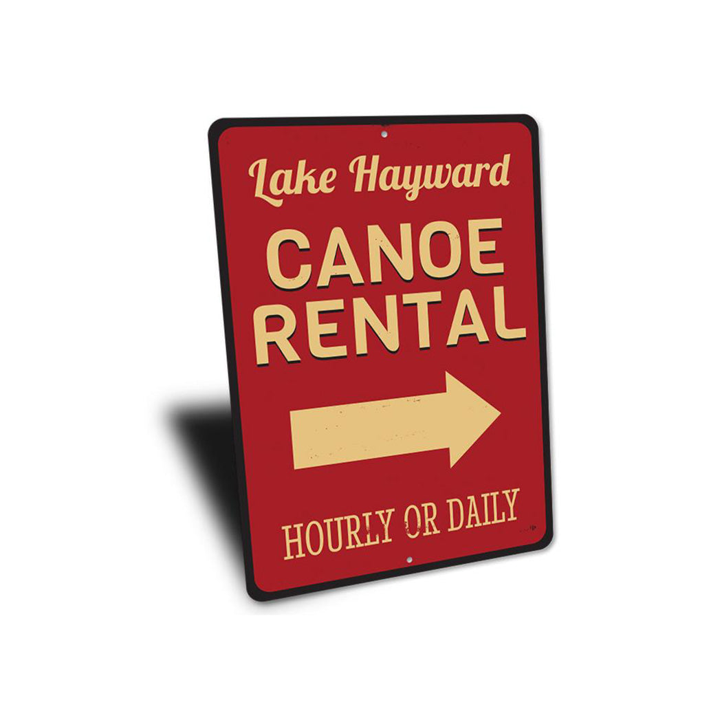 Lake Name Canoe Rental Sign