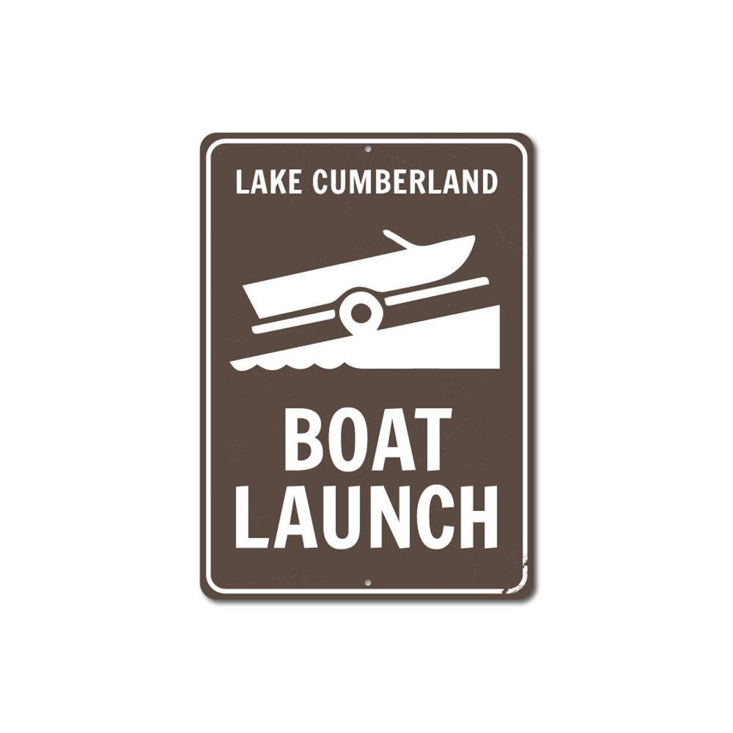 Boat Launch Lake Name Sign