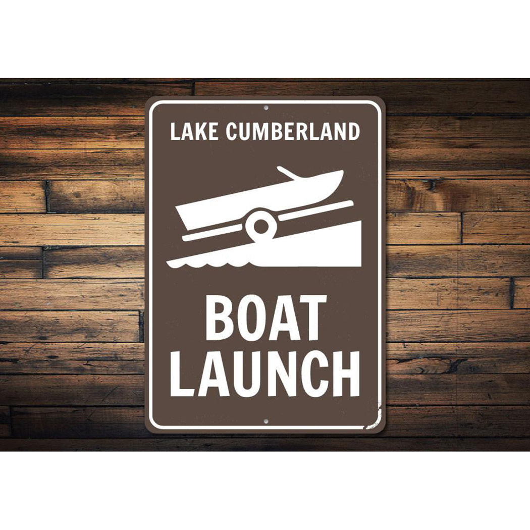 Boat Launch Lake Name Sign