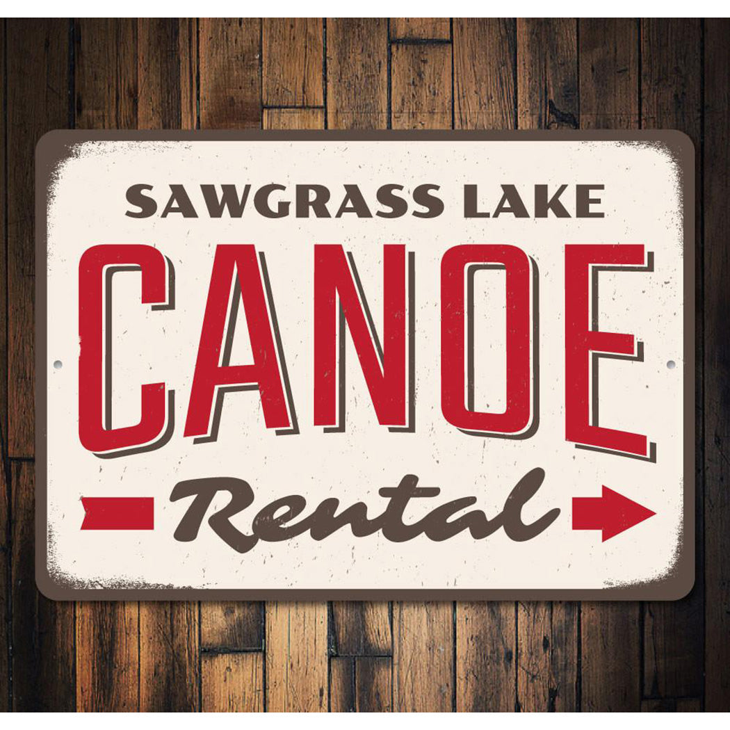 Canoe Rental Directional Sign