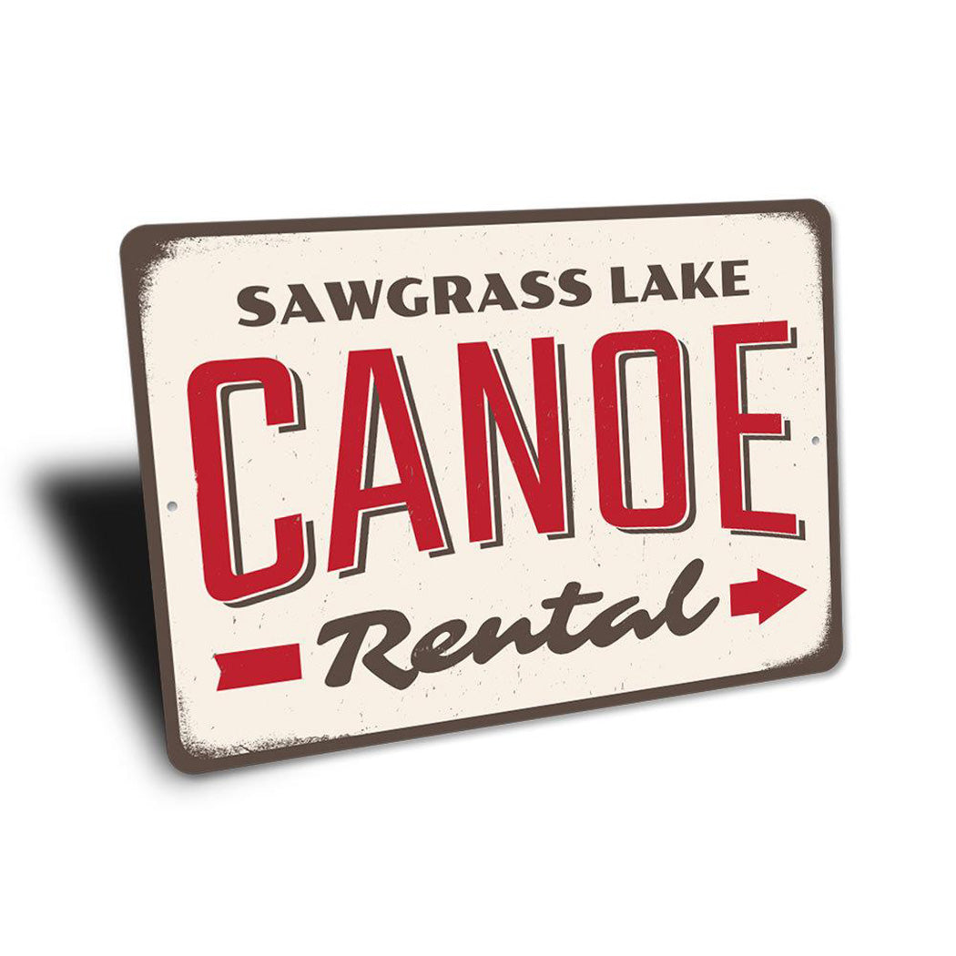 Canoe Rental Directional Sign