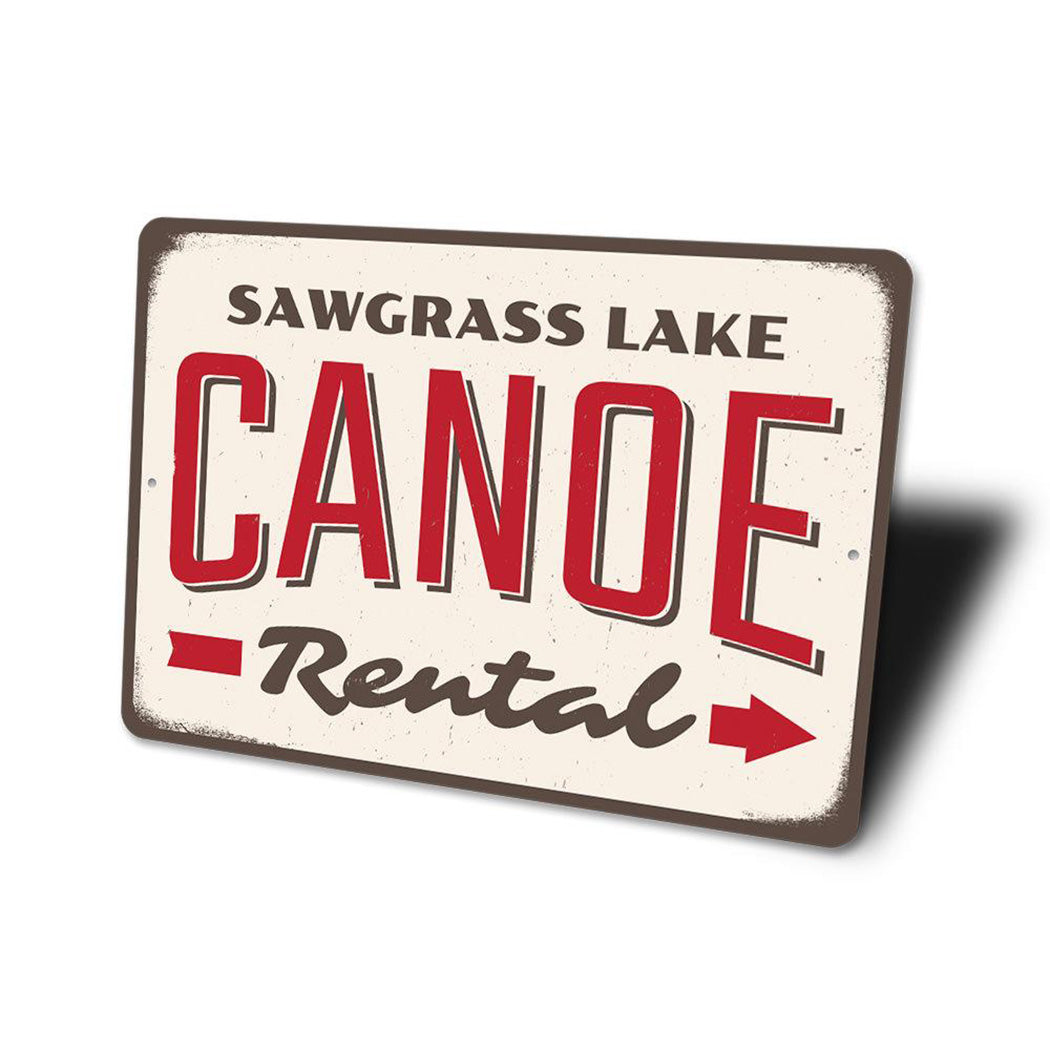 Canoe Rental Directional Sign