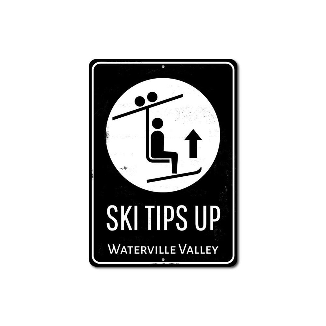 Ski Tips Up Destination Sign