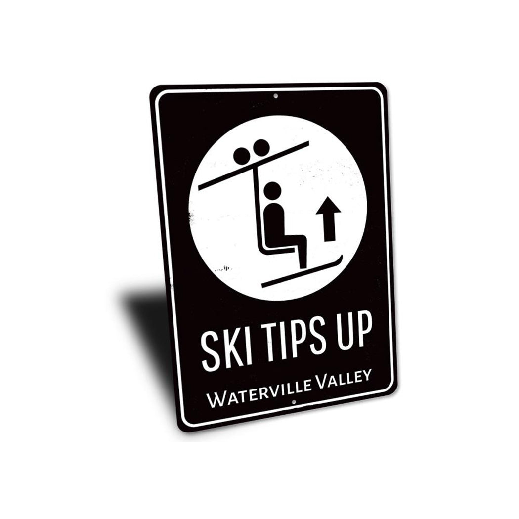 Ski Tips Up Destination Sign