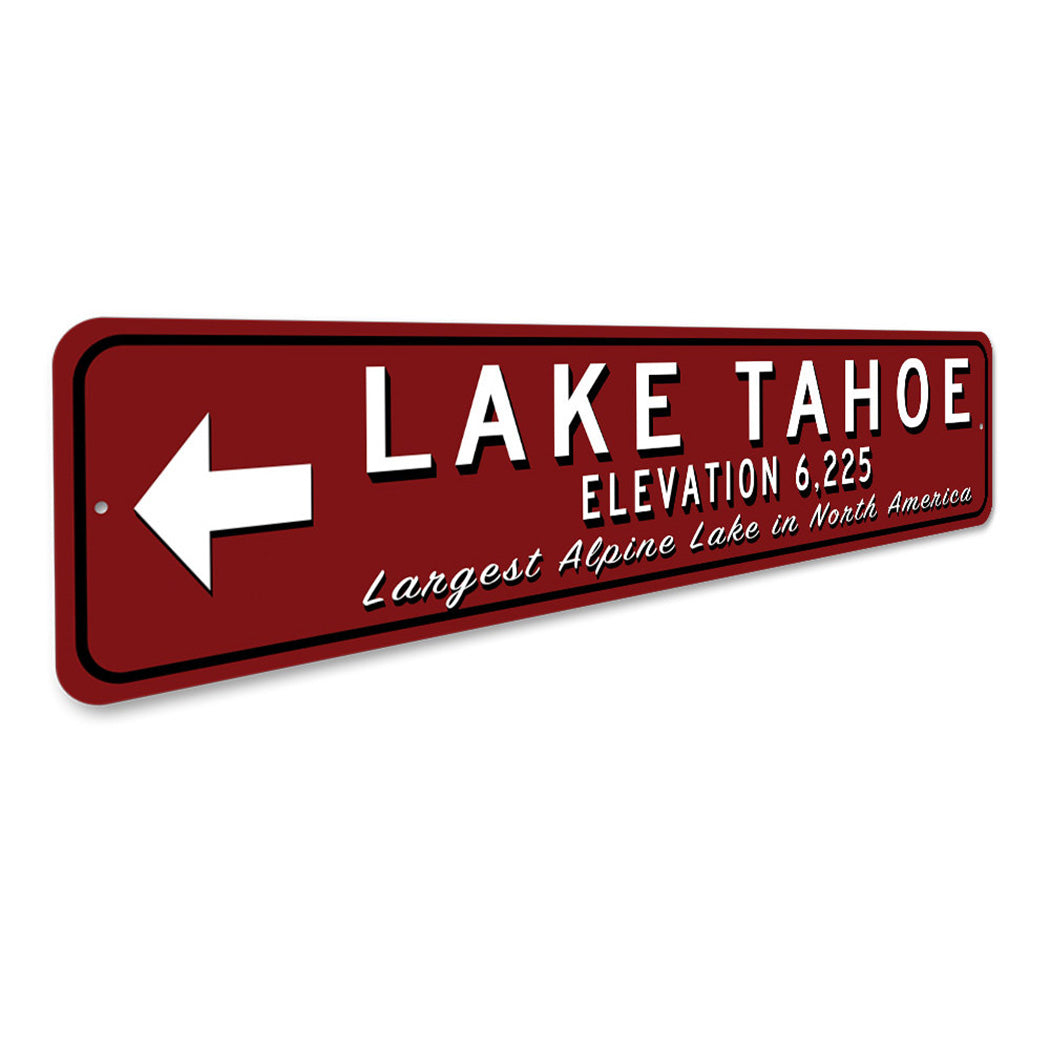 Lake Tahoe Arrow With Elevation Sign