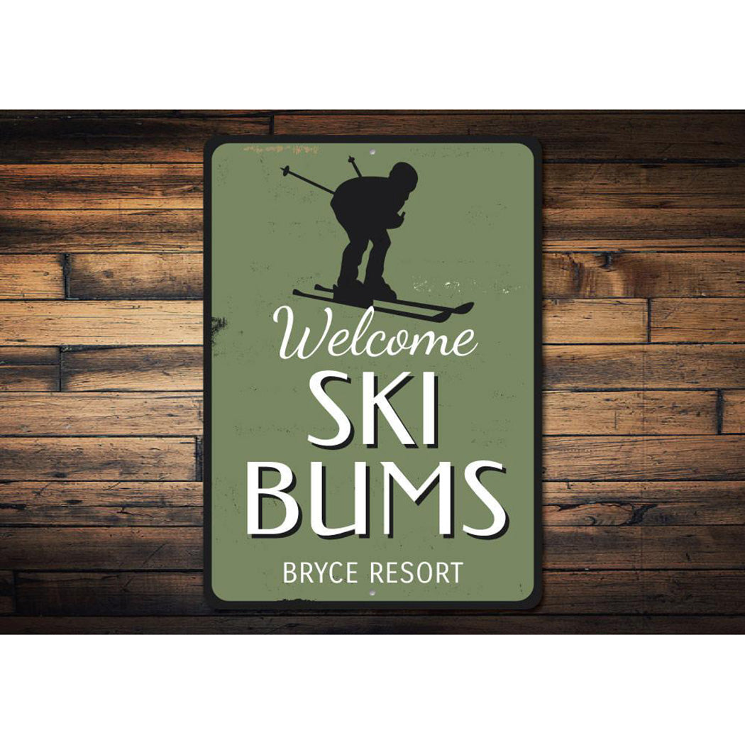 Ski Resort Skier Sign