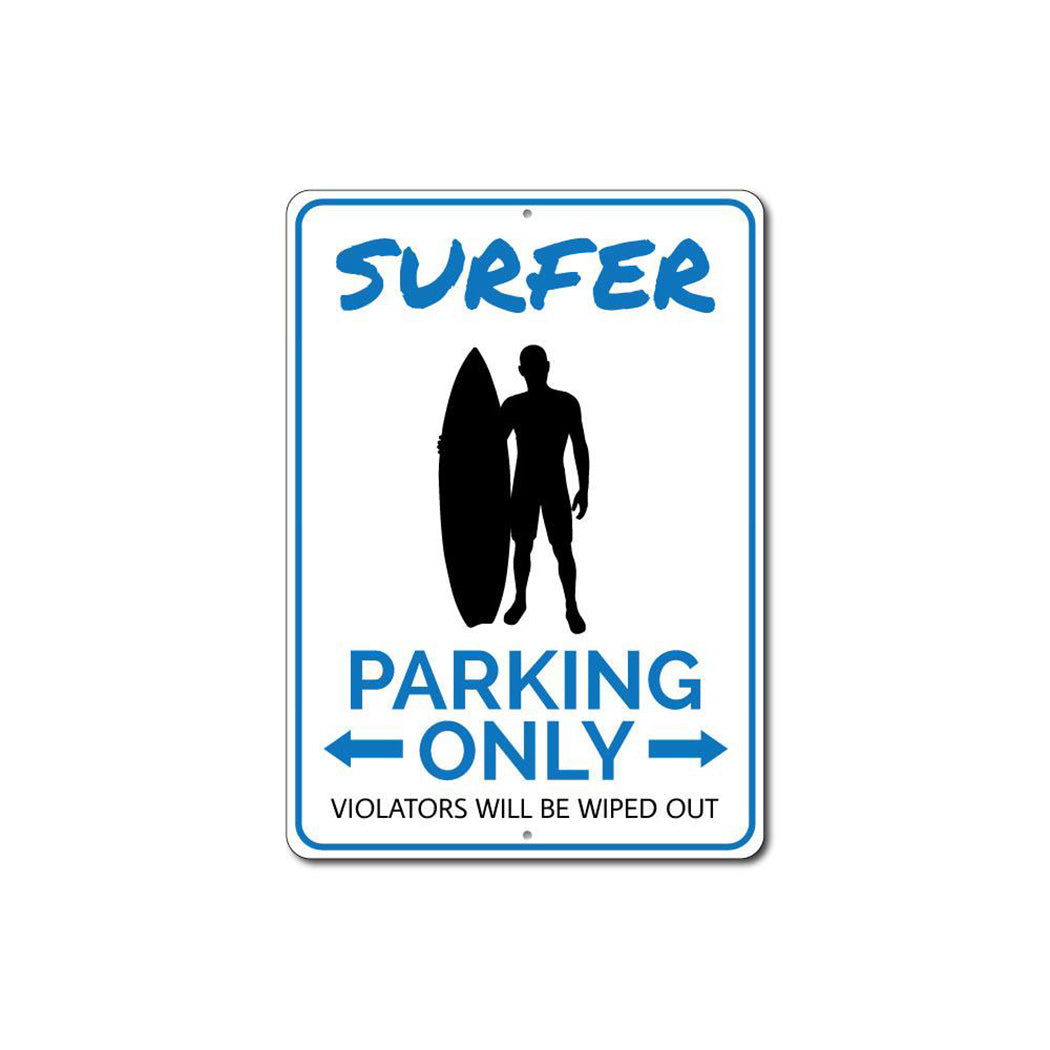 Surfer Parking Metal Sign