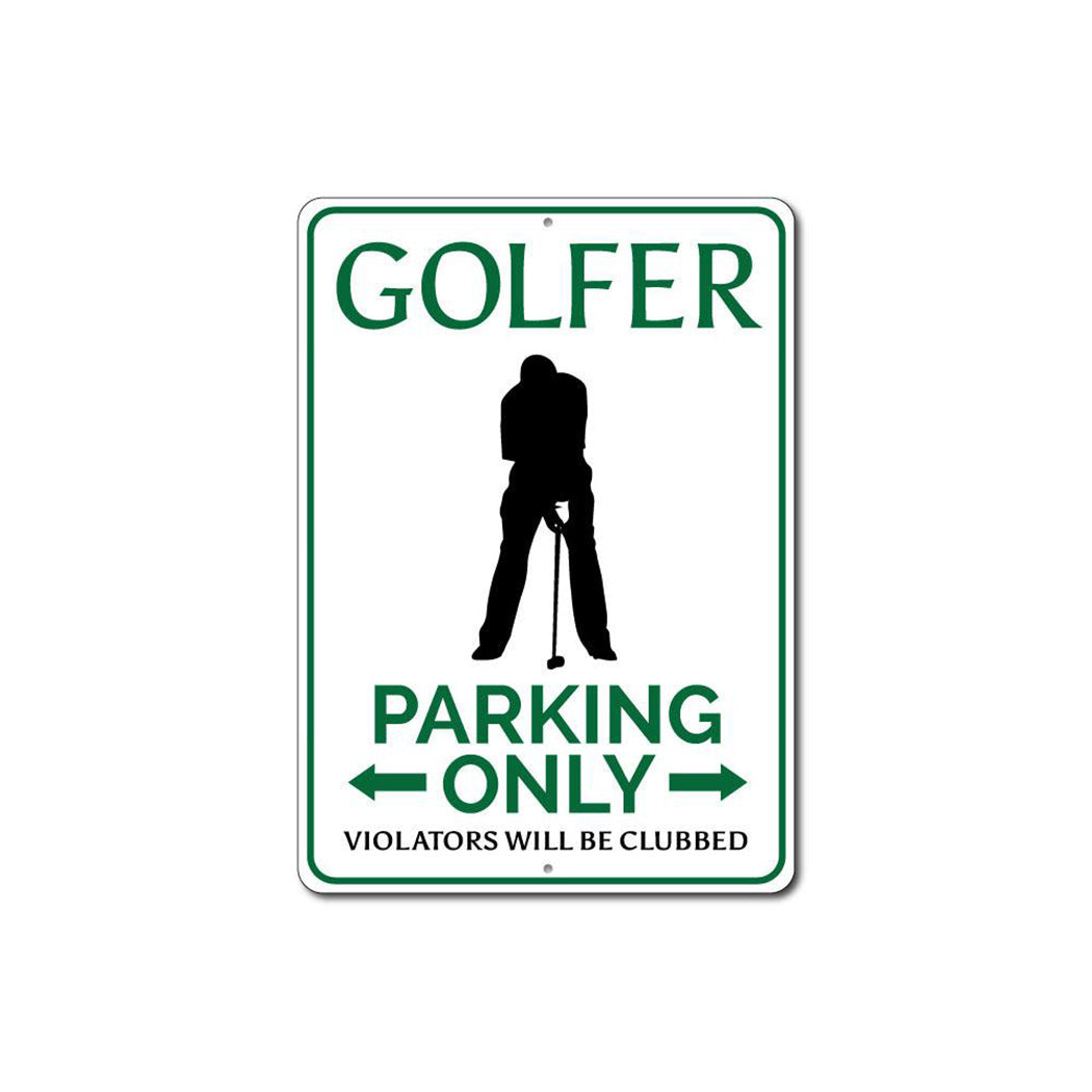 Golfer Parking Sign