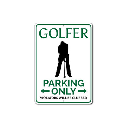 Golfer Parking Sign