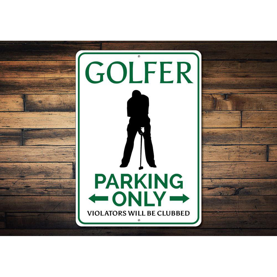 Golfer Parking Sign