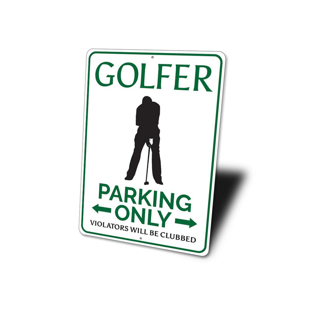 Golfer Parking Sign