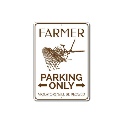 Plow Farmer Parking Sign