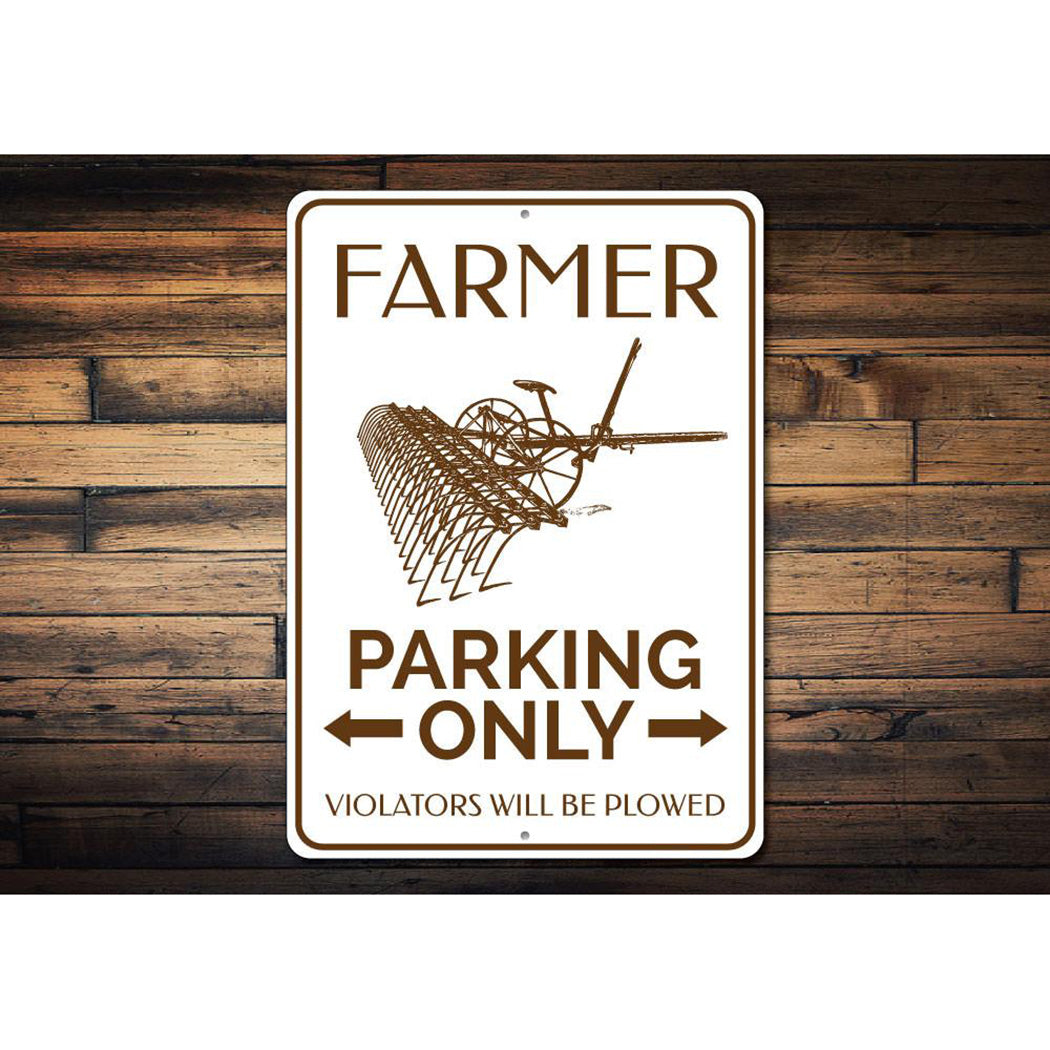 Plow Farmer Parking Sign