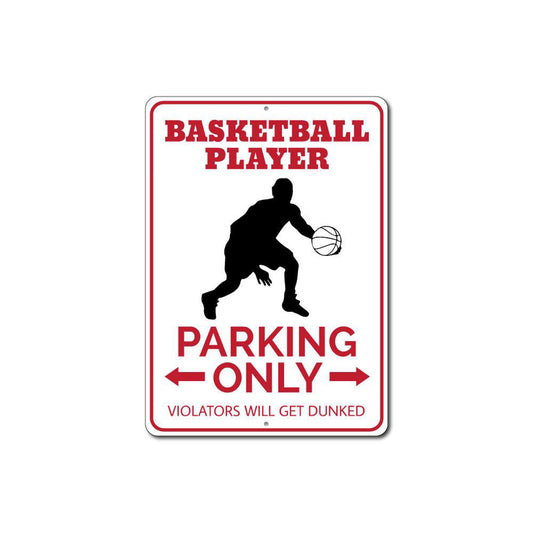 Basketball Player Parking Metal Sign