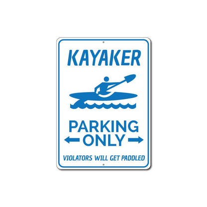 Kayaker Parking Sign