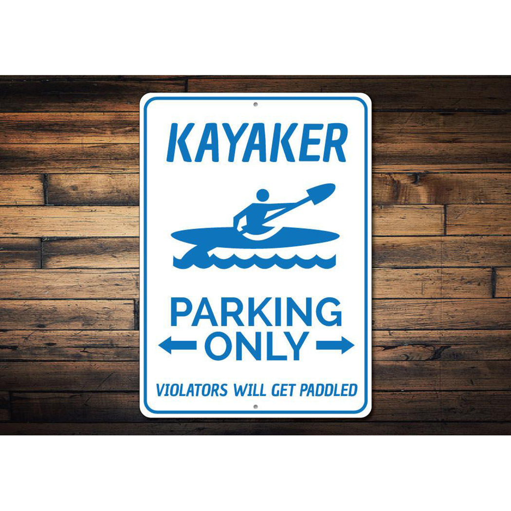 Kayaker Parking Sign