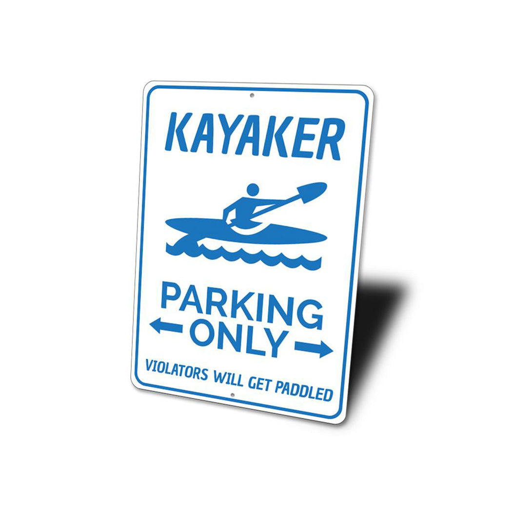 Kayaker Parking Sign