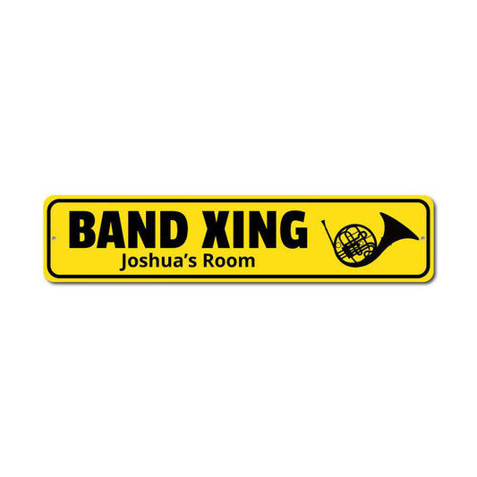 Band Crossing Metal Sign