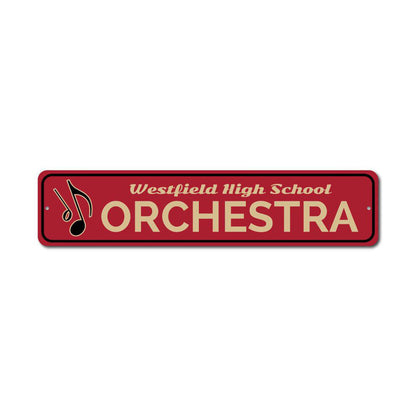High School Orchestra Metal Sign
