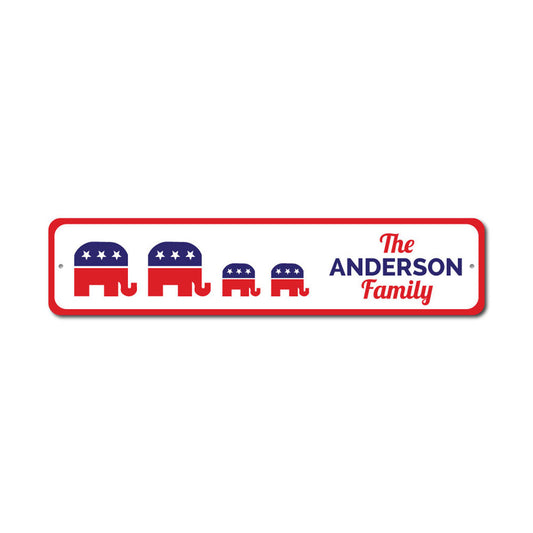 Family Republican Political Metal Sign