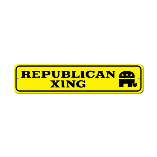 Republican Crossing Metal Sign