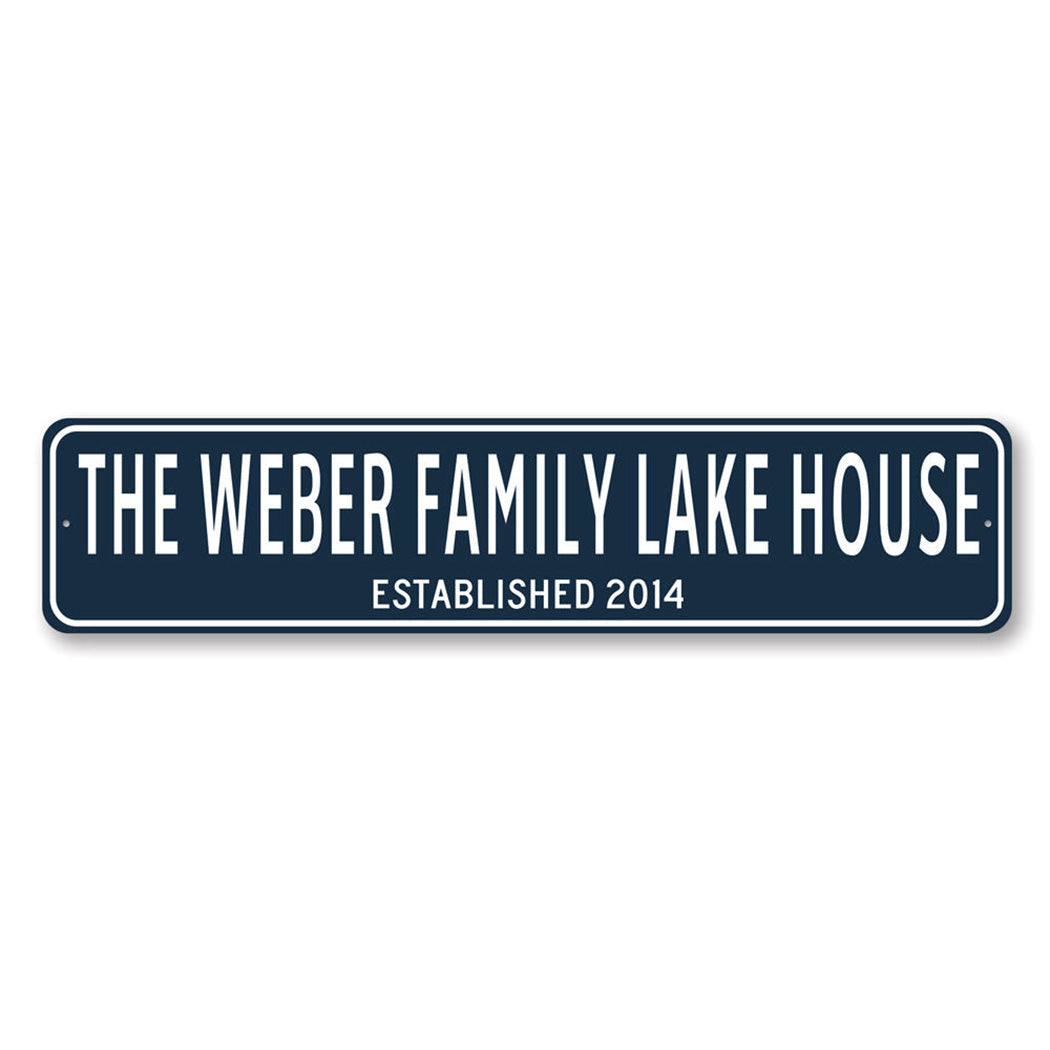 Family Lake House Established Year Sign