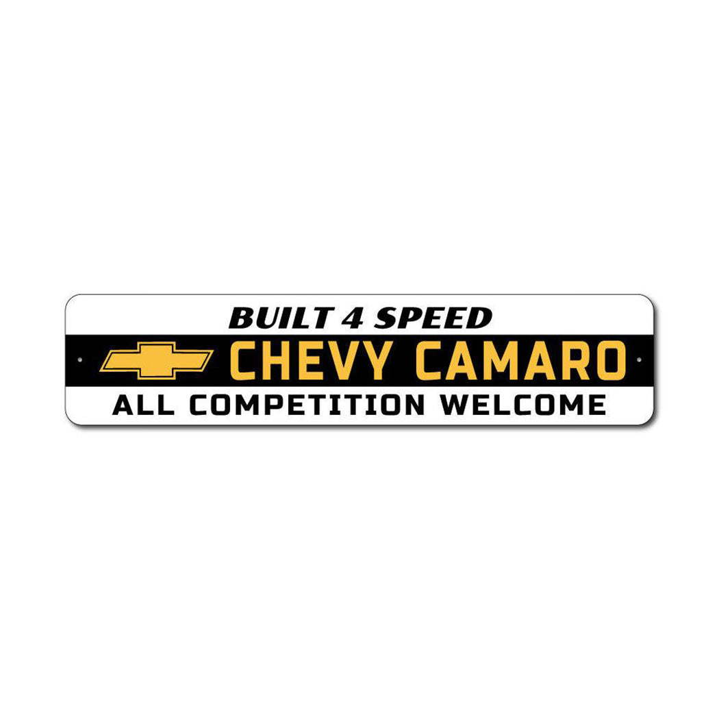 Camaro Built 4 Speed Metal Sign