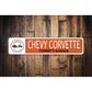 Chevy Corvette Garage Name Sign