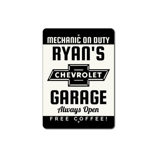 Chevy Mechanic Garage Sign