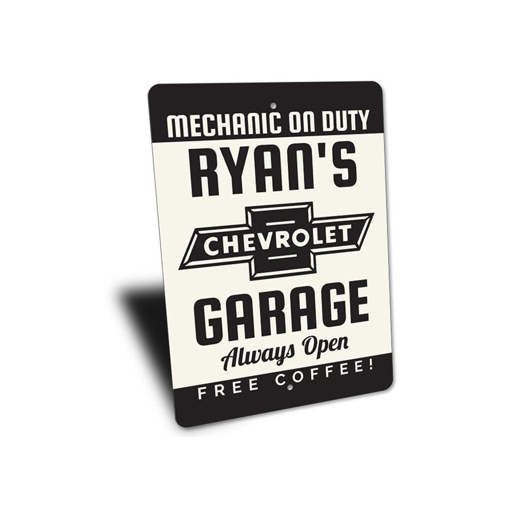 Chevy Mechanic Garage Sign