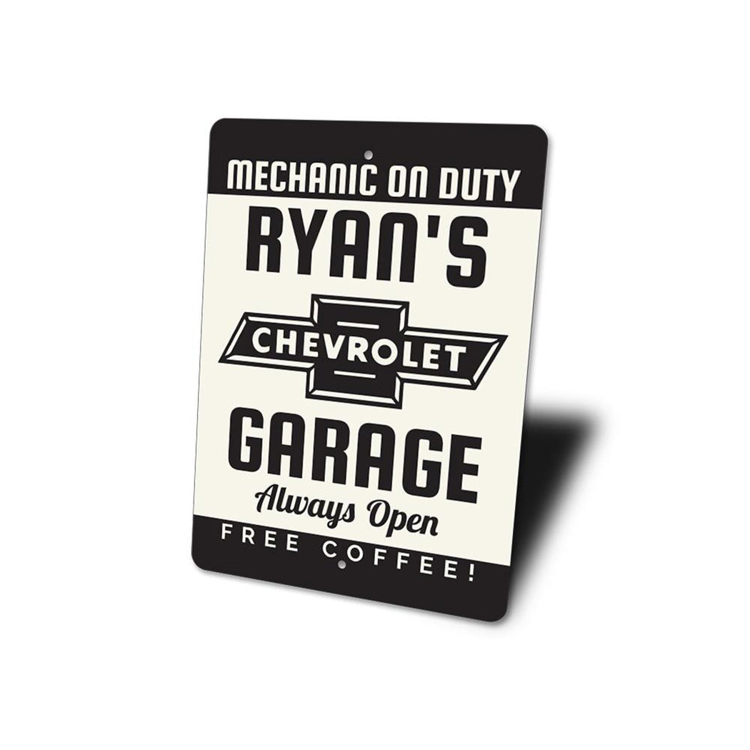 Chevy Mechanic Garage Sign