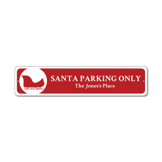 Santa Parking Metal Sign