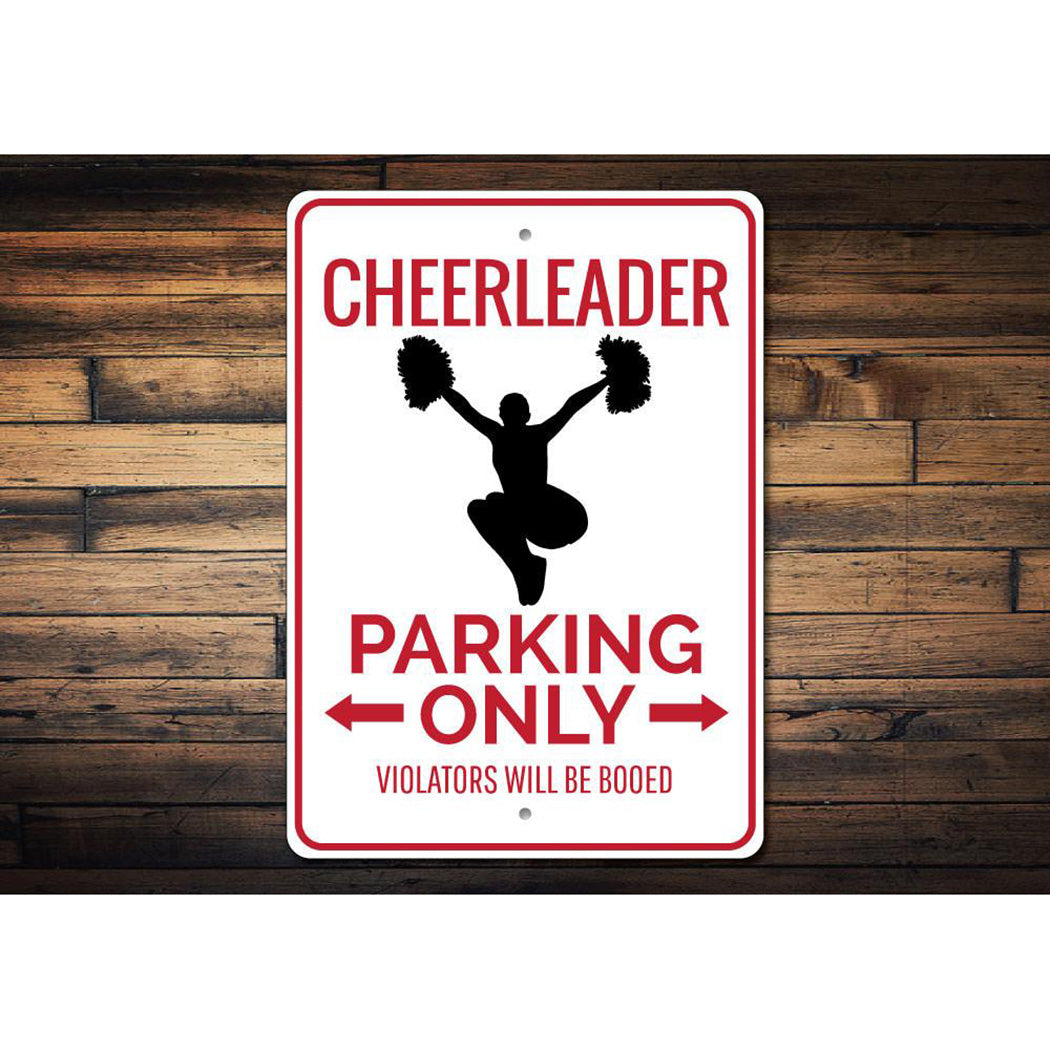 Cheerleader Parking Sign